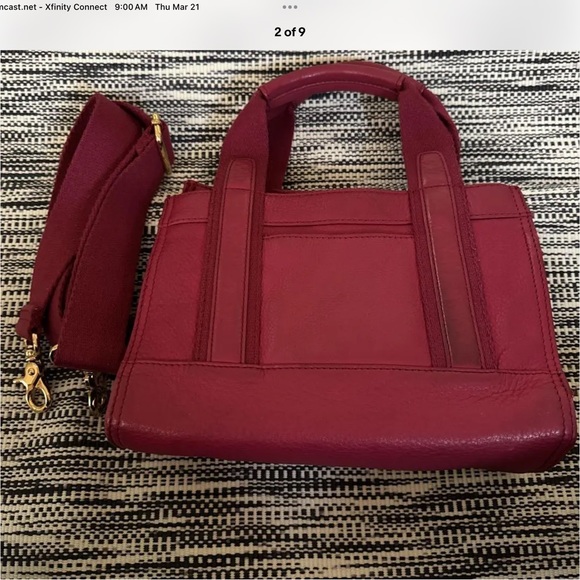 Tory Burch Pink Leather tote bag with guitar strap. Good condition. - Picture 2 of 5